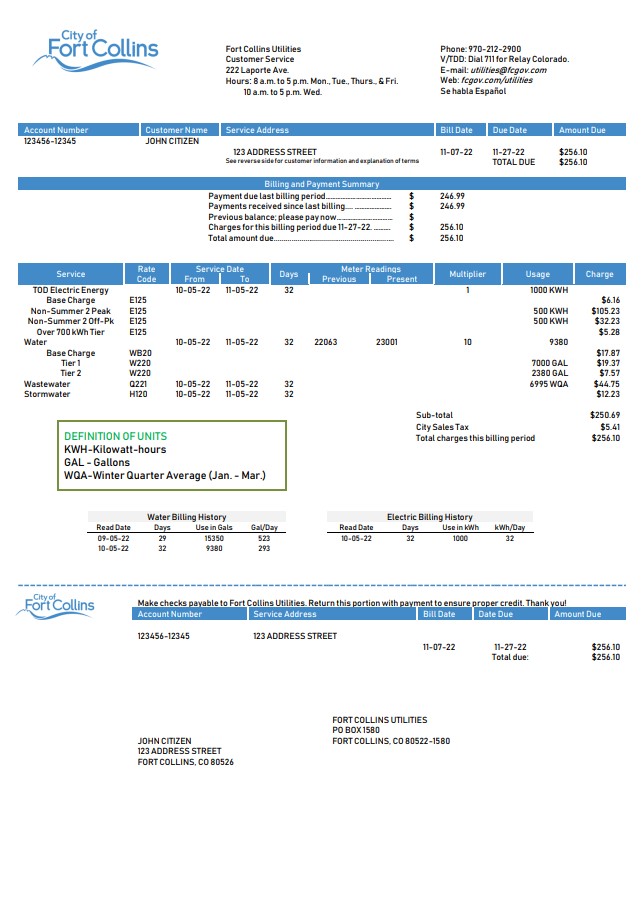  Minol USA business utility bill 